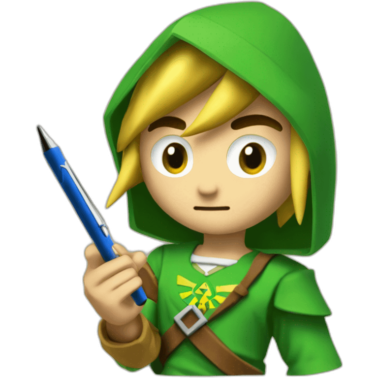 Link writing with pen (The Legend of Zelda) emoji