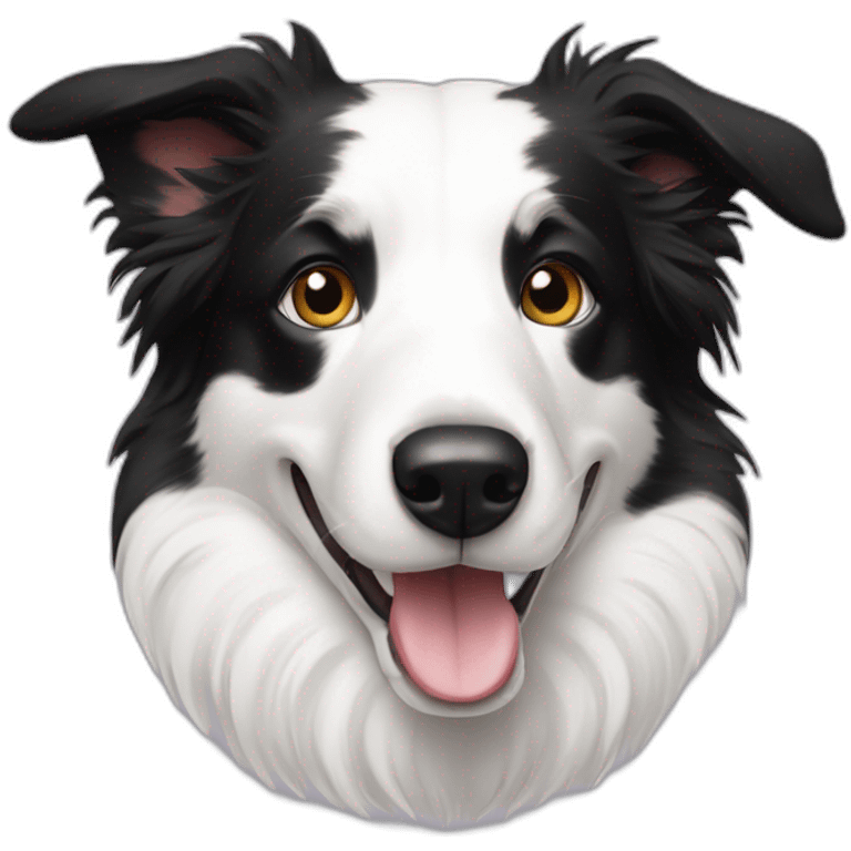 border-collie-all white- emoji