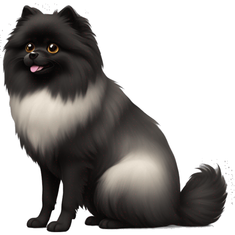 Black Pomerainian fluffy  emoji