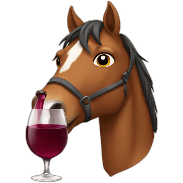 Horse drinking wine emoji