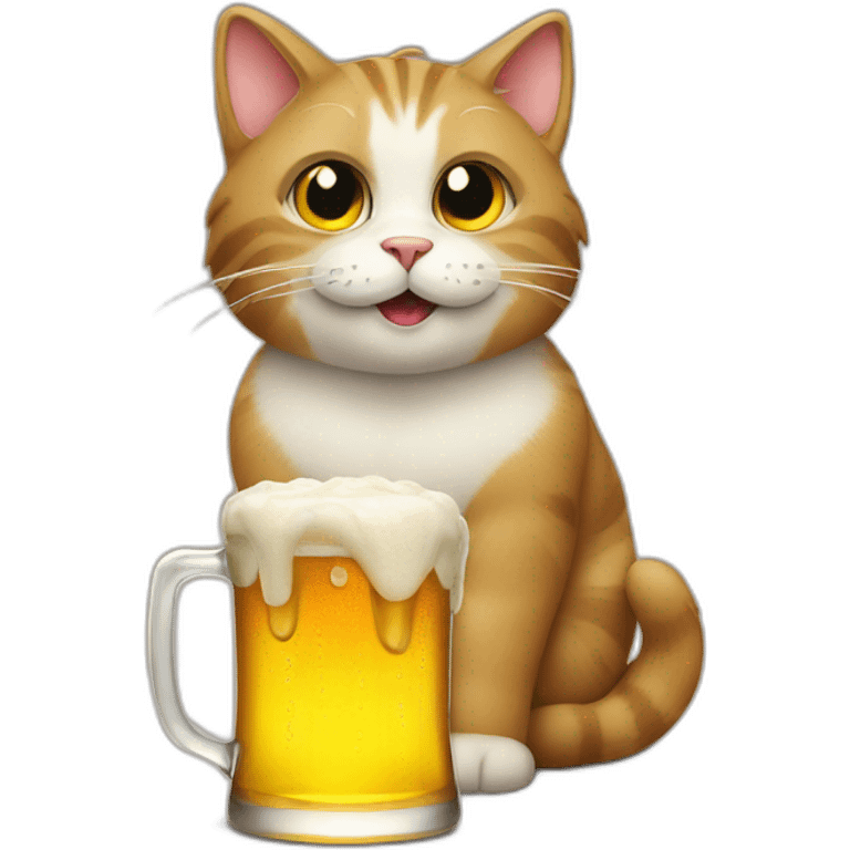 Cat drink a beer emoji