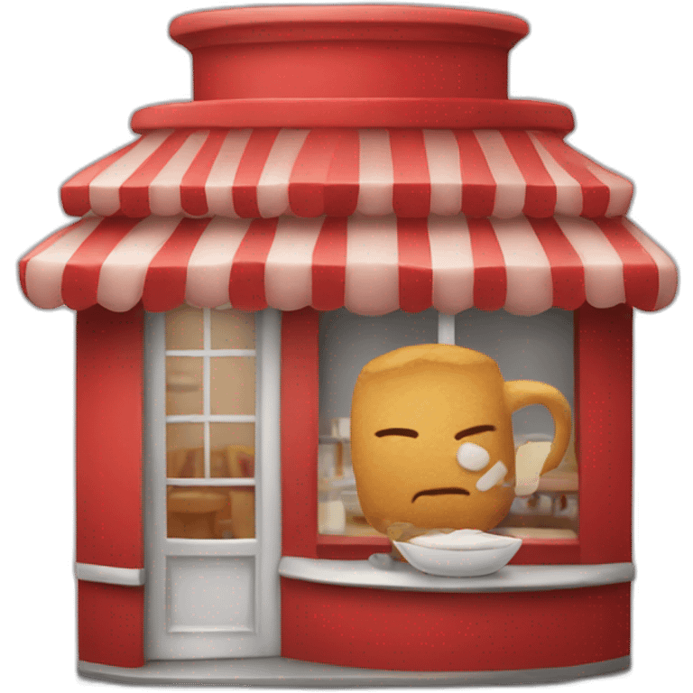 Red cafe emoji