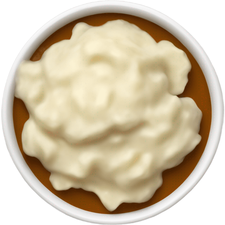 bowl of mashed potatoes with gravy emoji