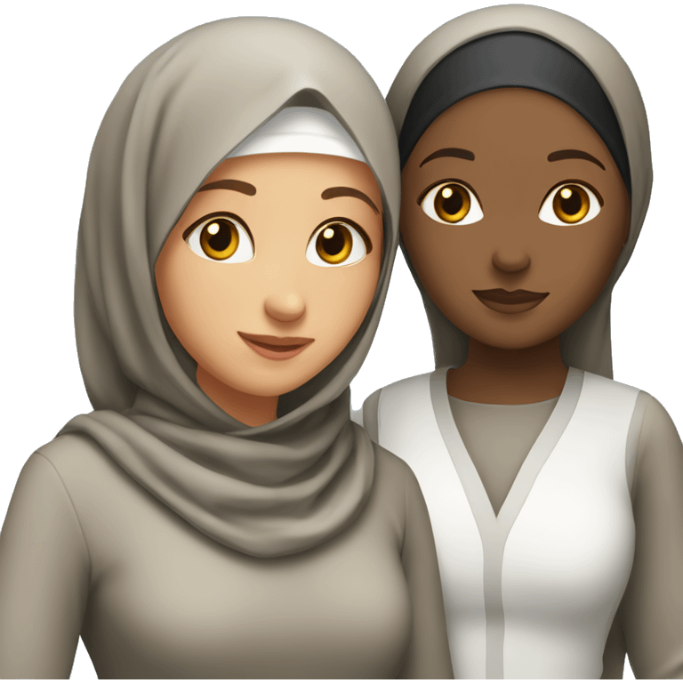 Muslim girl and Christian girl besties emoji