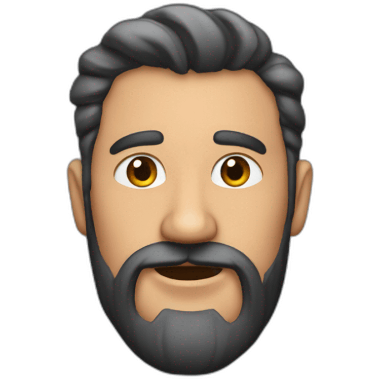 Hombre con orejas de soplillo y barba corta emoji