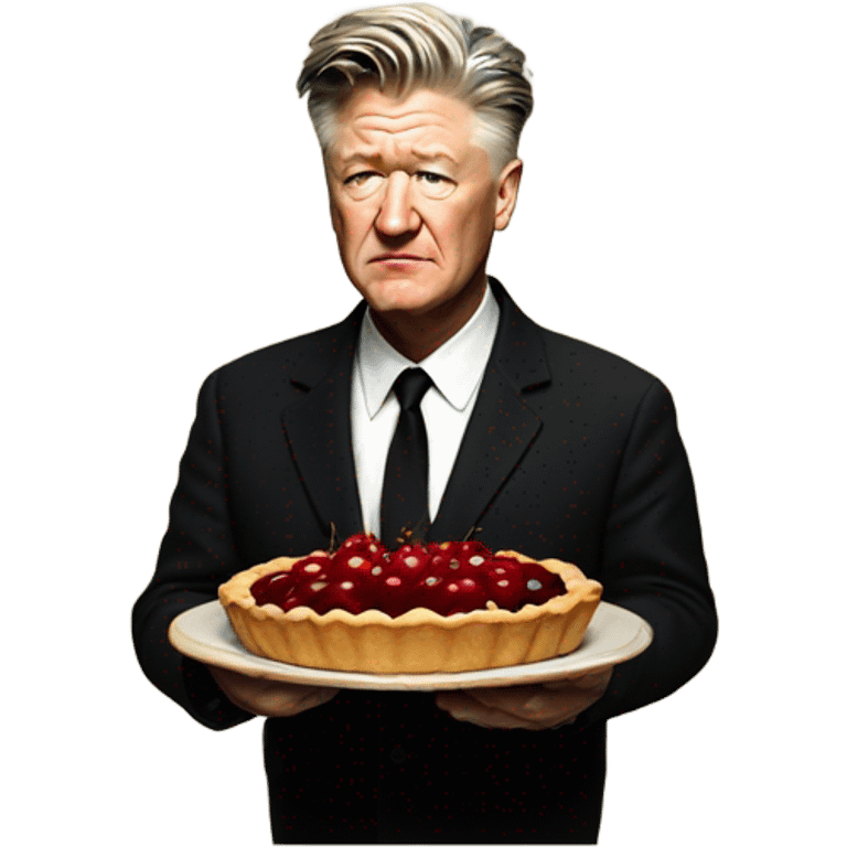 david lynch with a cherry pie emoji