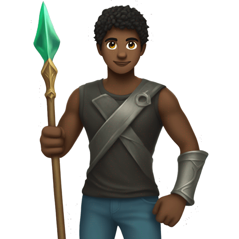 Percy Jackson with a trident emoji