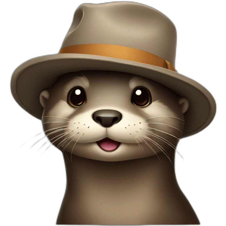 Otter in hat emoji