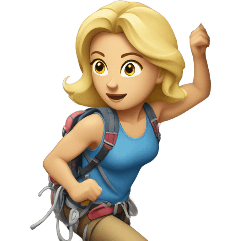 rock climber woman blonde emoji