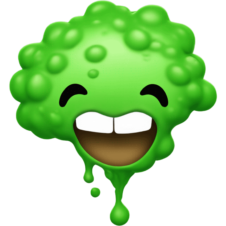 Green vomit with smiley face emoji