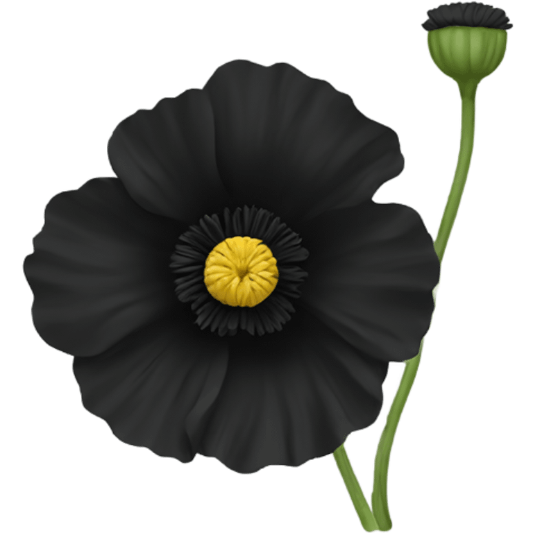 Black poppy emoji