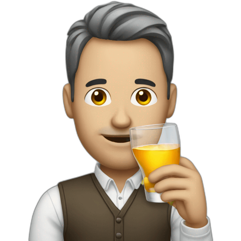 man drinking vodka emoji