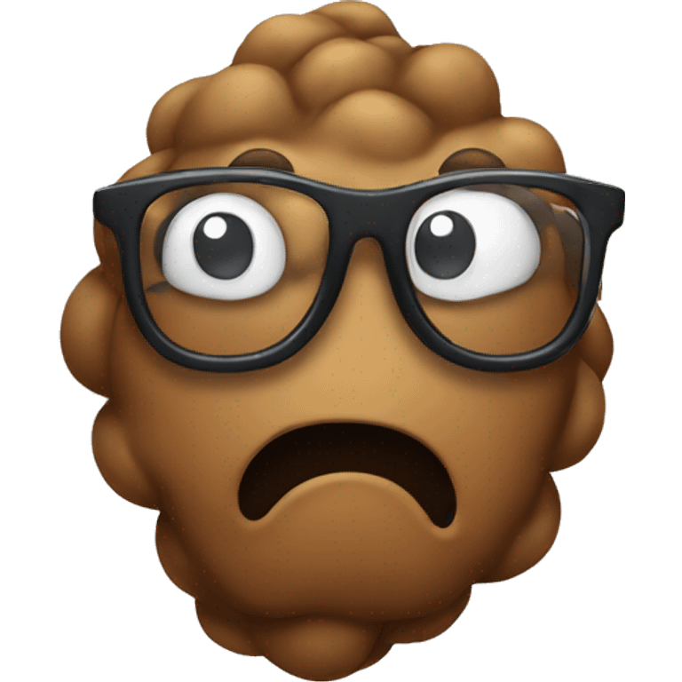 Poop with glasses emoji