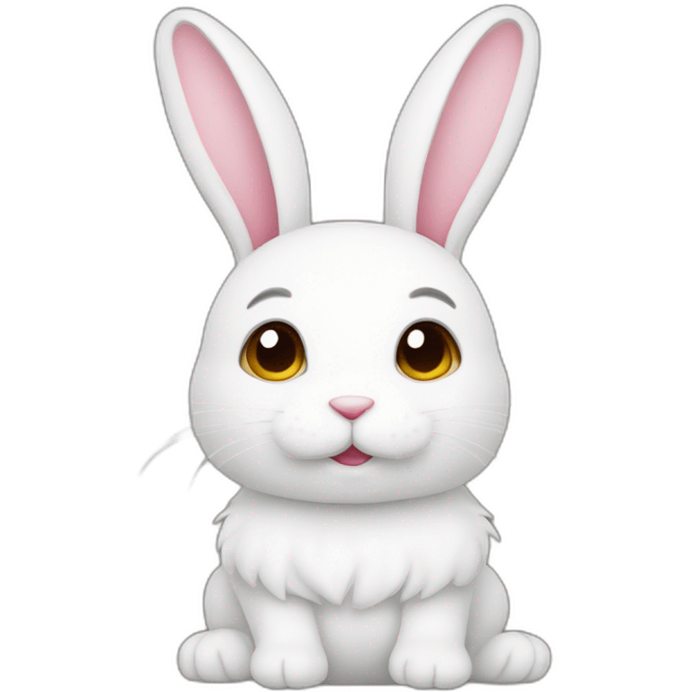 white rabbit cute stuffed emoji