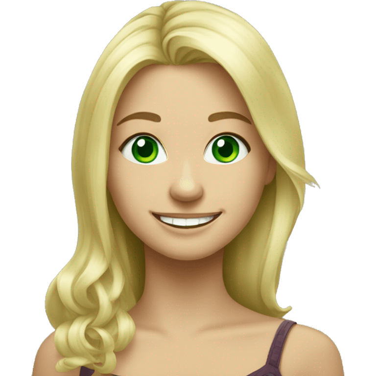 smiling blonde green eyed girl portrait emoji