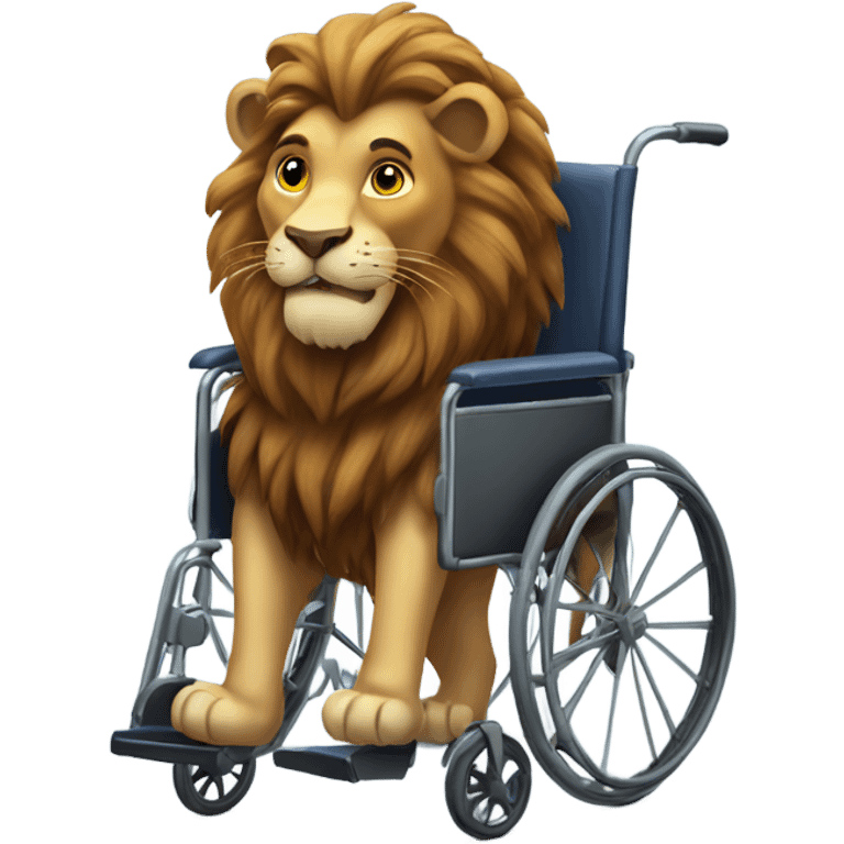 lion from the wizard of oz in a wheelchair emoji