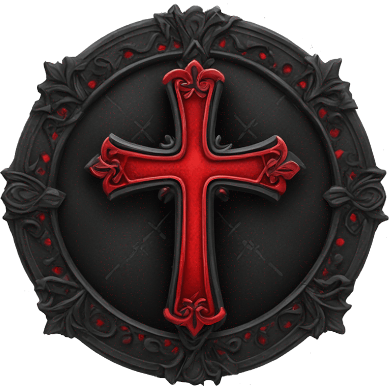 gothic cross red and black emoji