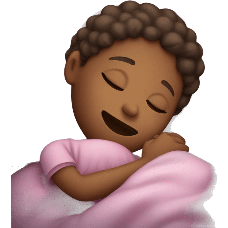 Girl sleeping having sweet dreams emoji