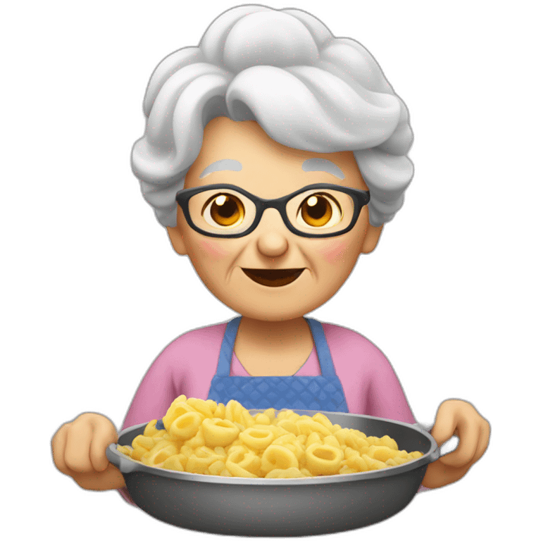 Granny coocking eat emoji