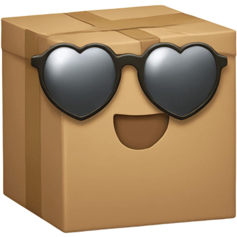 box with glasses on a big heart  emoji