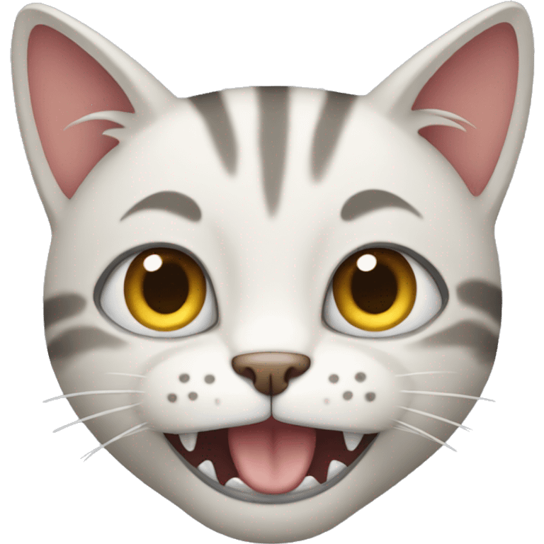 Cat with long sharp teeth  emoji