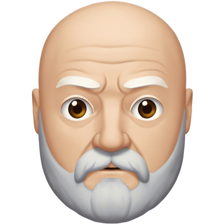 Rickard Karstark from game of thrones, thick white beard, bald head emoji