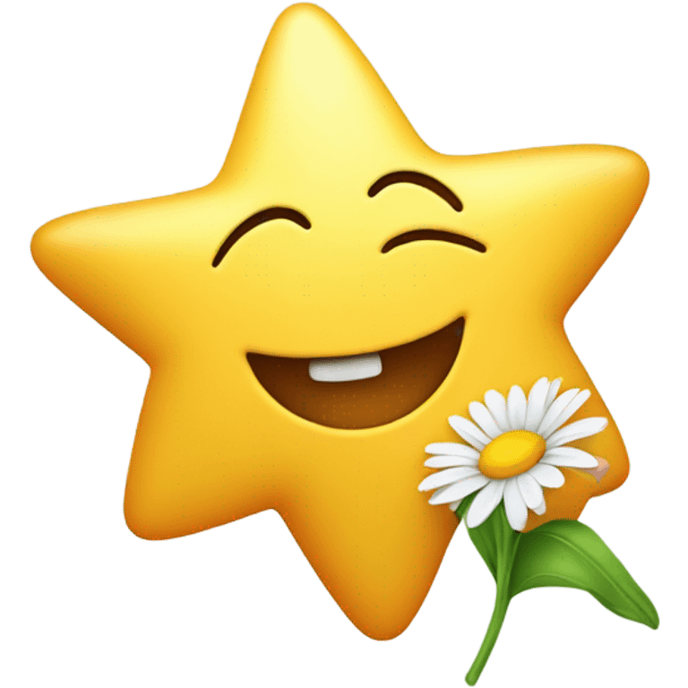 Happy Star with a Daisy emoji