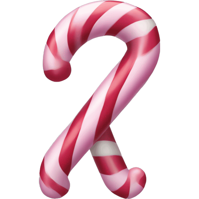 Pink Heart shaped candy cane emoji