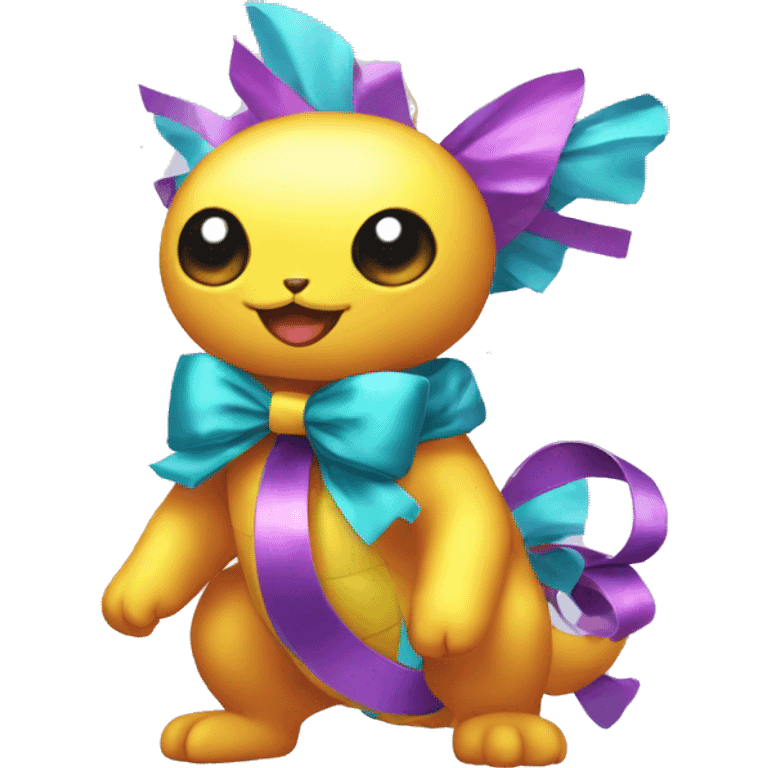 Shiny colorful Fakémon with ribbons emoji