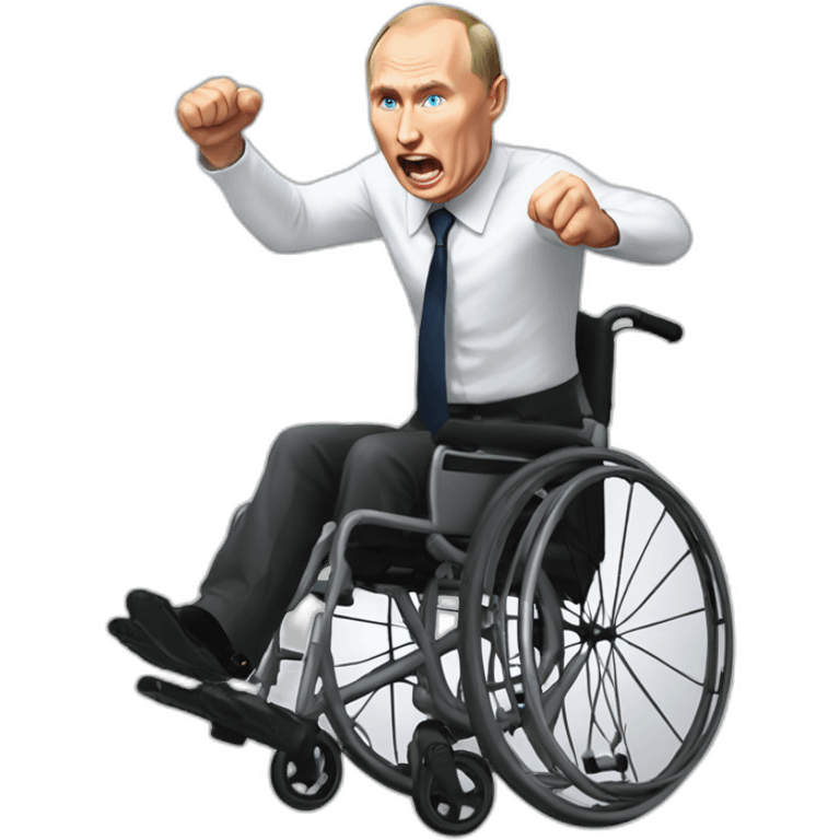 Furious vladimir putin wheelchair jumping emoji