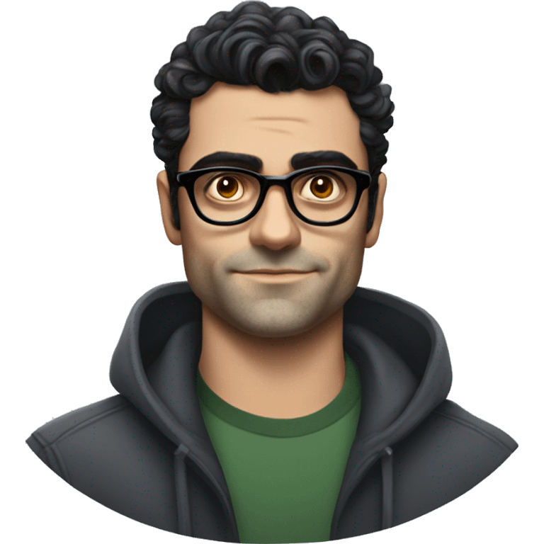 young oscar isaac with glasses and clean shaven short hair emoji