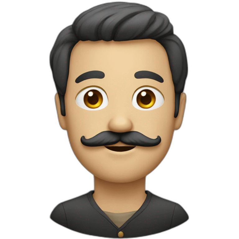 Personne avec moustache carrée emoji