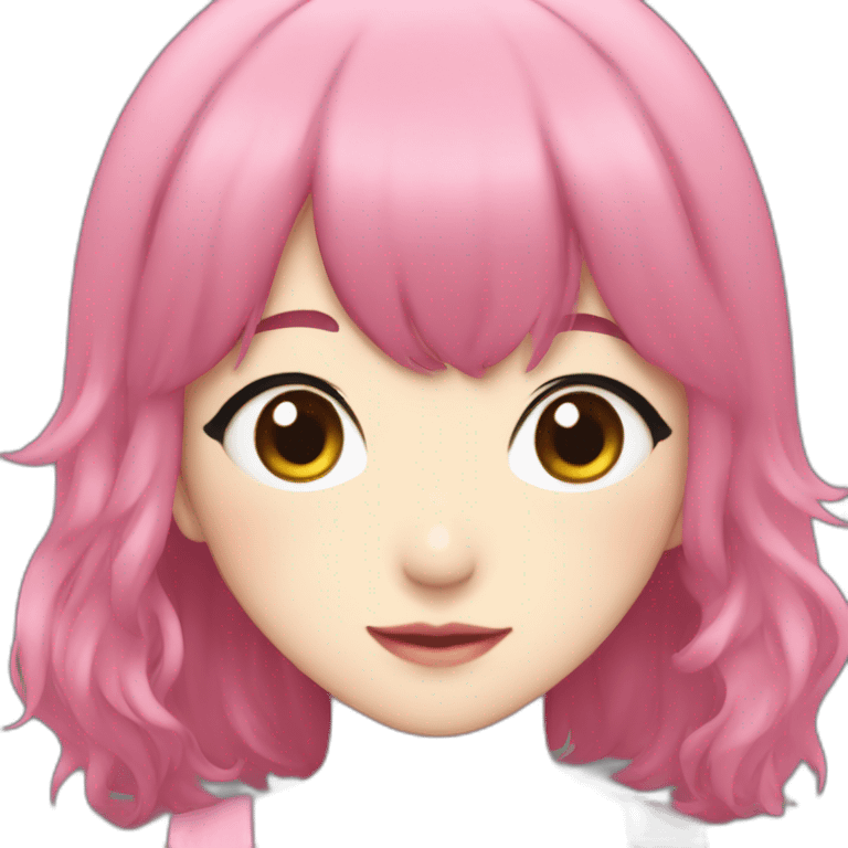 Nana Komatsu in Anime with Dark Pink Hair emoji