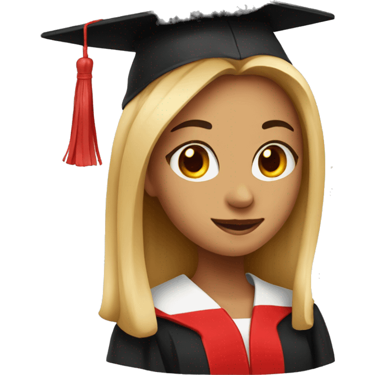 Red graduation girl emoji