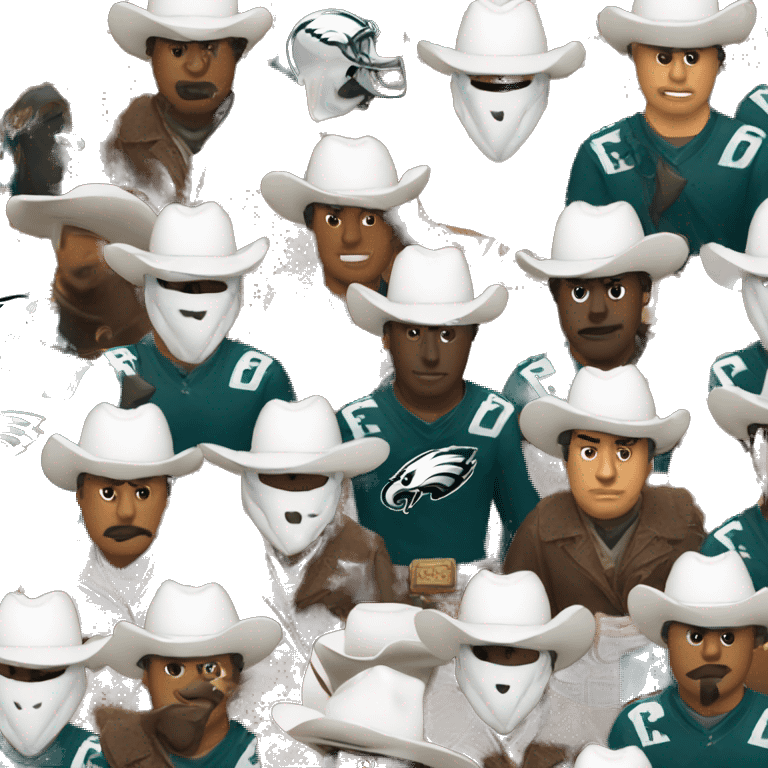 Philadelphia eagle fighting a cowboy  emoji