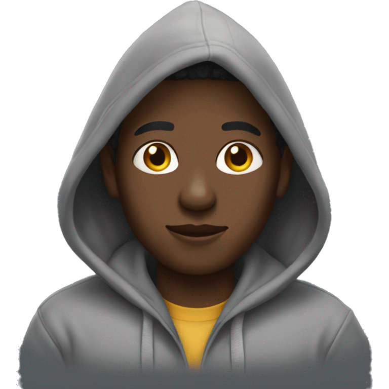 black person wearing a hoodie emoji