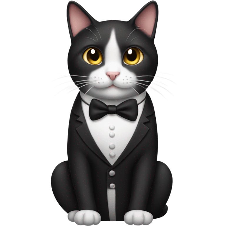 Cat where a tuxedo emoji