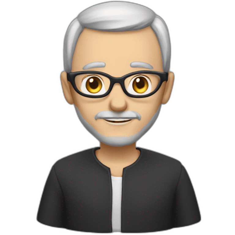 conseiller chauve sans barbe avec des lunettes et un costume emoji