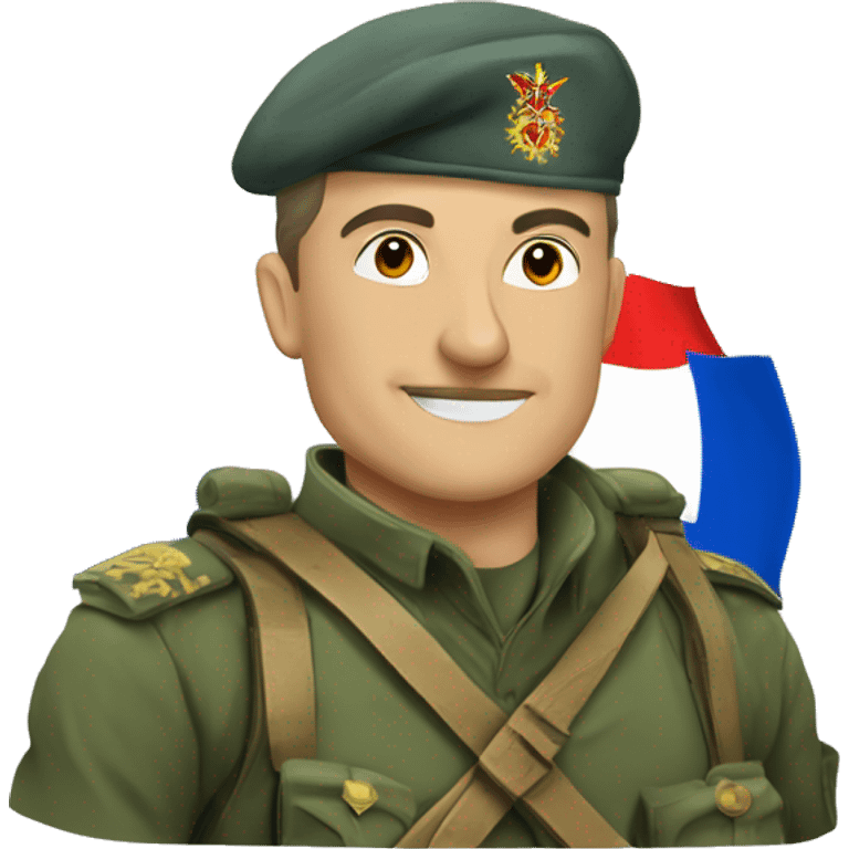 militaire serbe avec drapeau serbe emoji