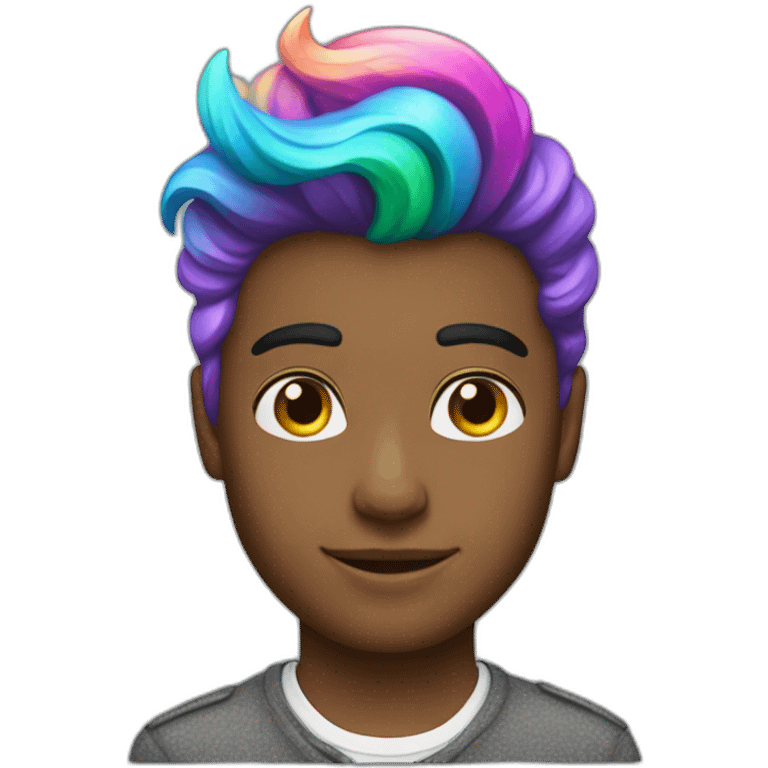 Posh-boy-with-rainbow-unicorn-hair emoji