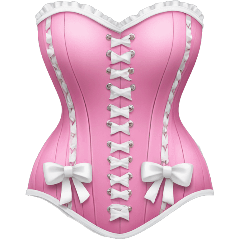 Pink corset with white bows  emoji