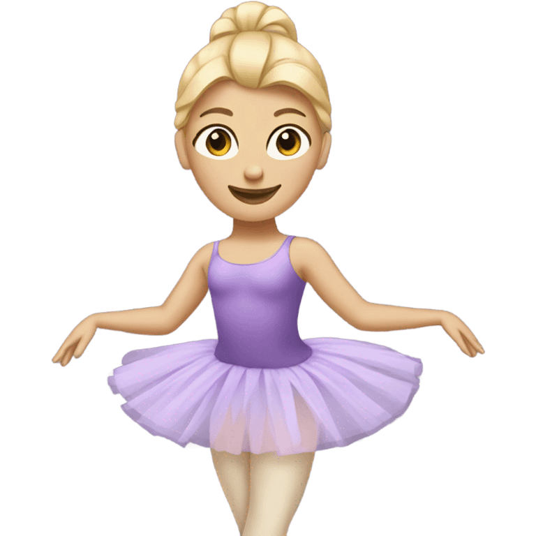 blonde ballerina wearing purple tutu emoji