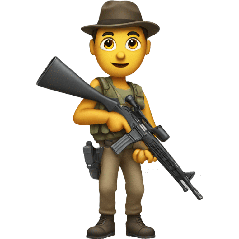 Goofy carrying a rifle emoji