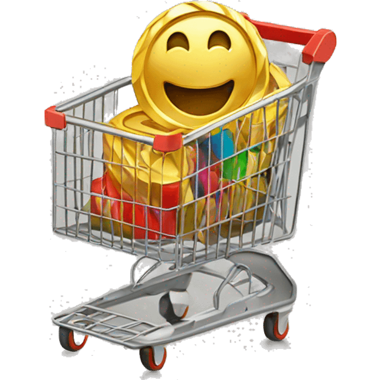 gold medal, inside it a shopping cart emoji