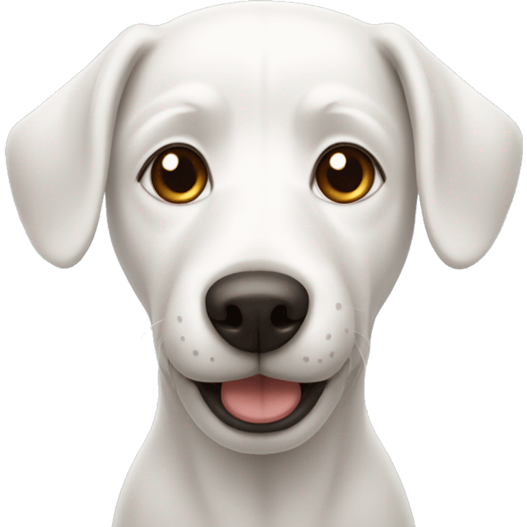 White dog with brown ears emoji