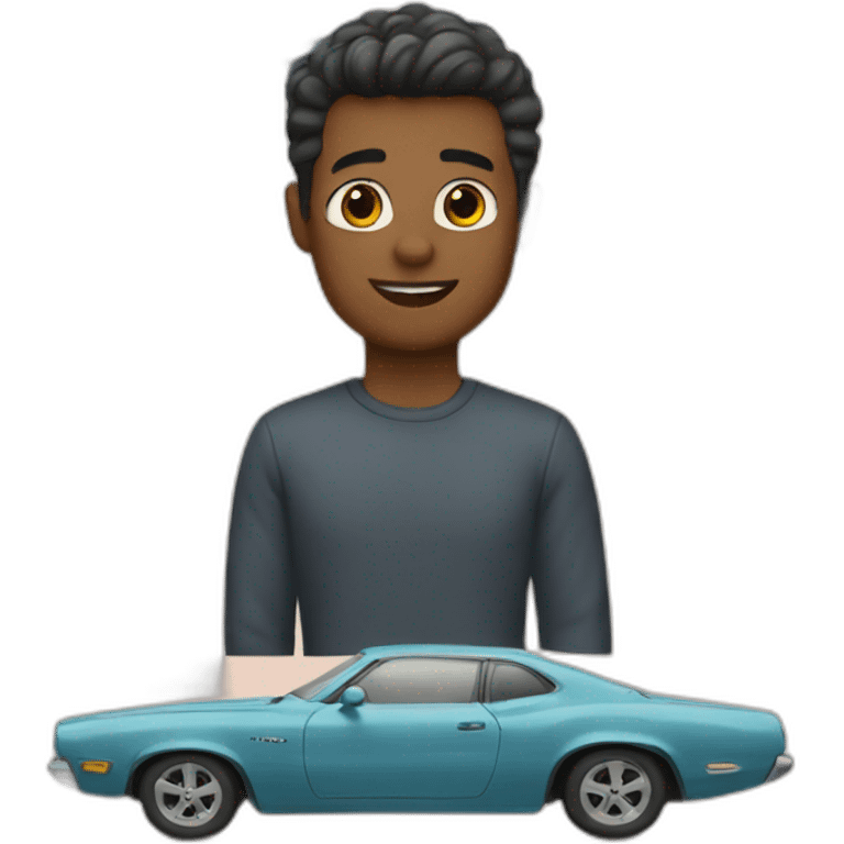 man in love with his car emoji