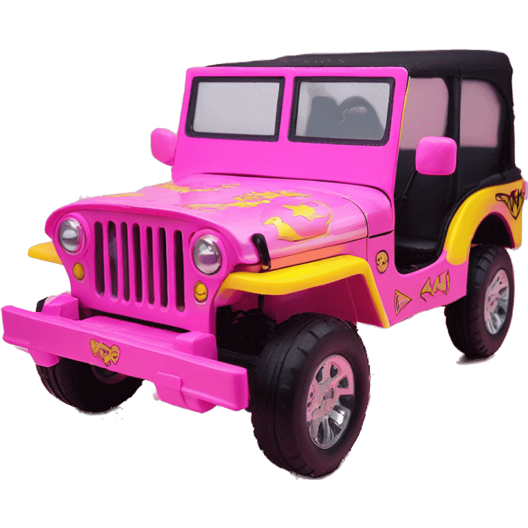 Batgirl’s Color shift Pink-yellow 1942 Willy’s  army jeep rc car emoji