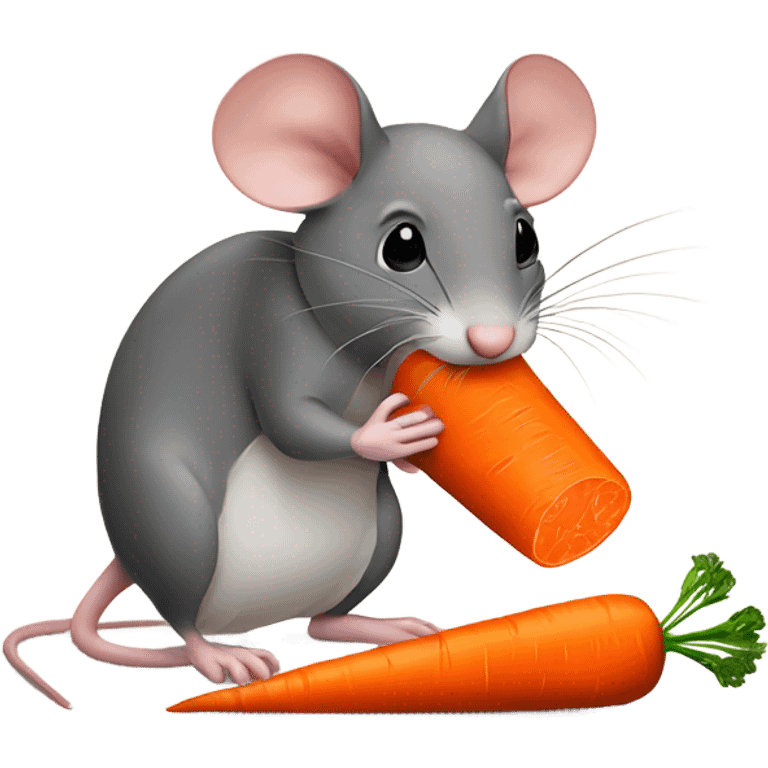 Mouse eating carrot emoji