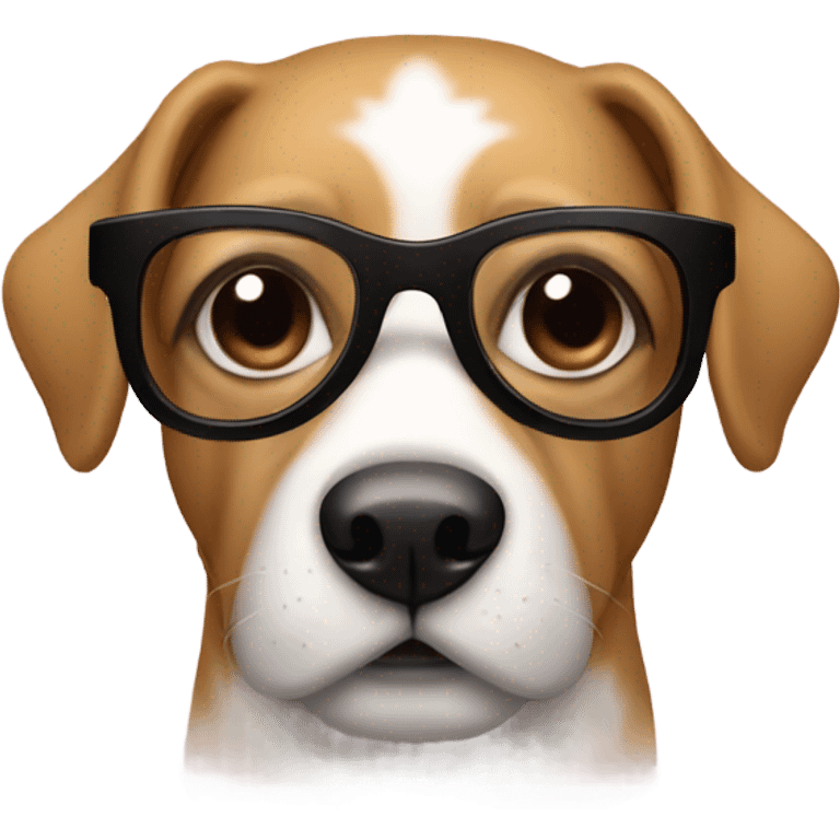 Perro con lentes emoji