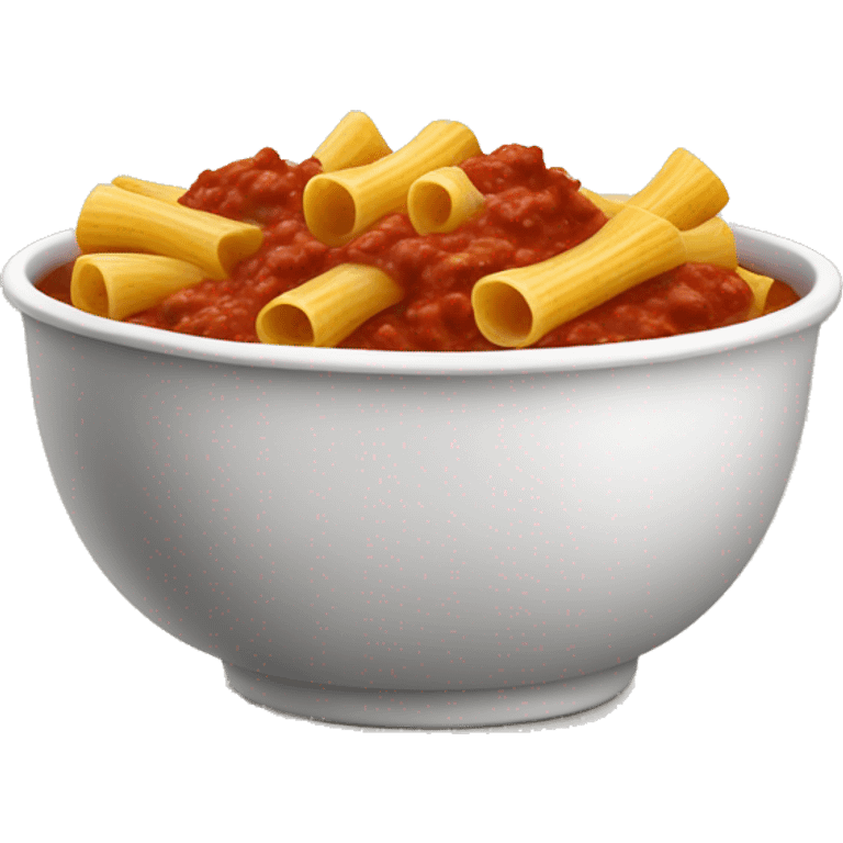 Bowl of rigatoni and meat sauce emoji